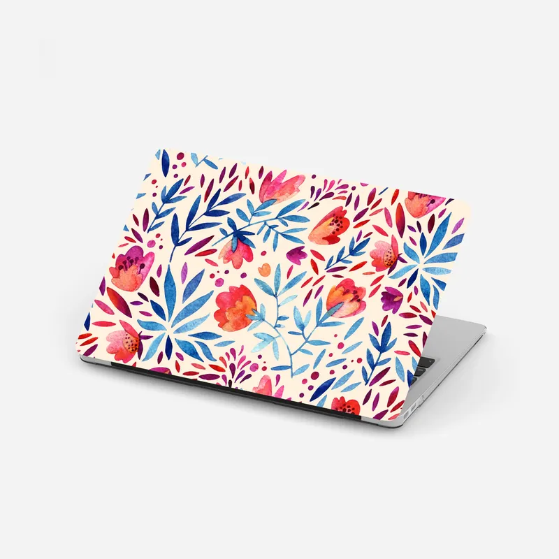 Laptop-Aufkleber aquarell blumenmuster