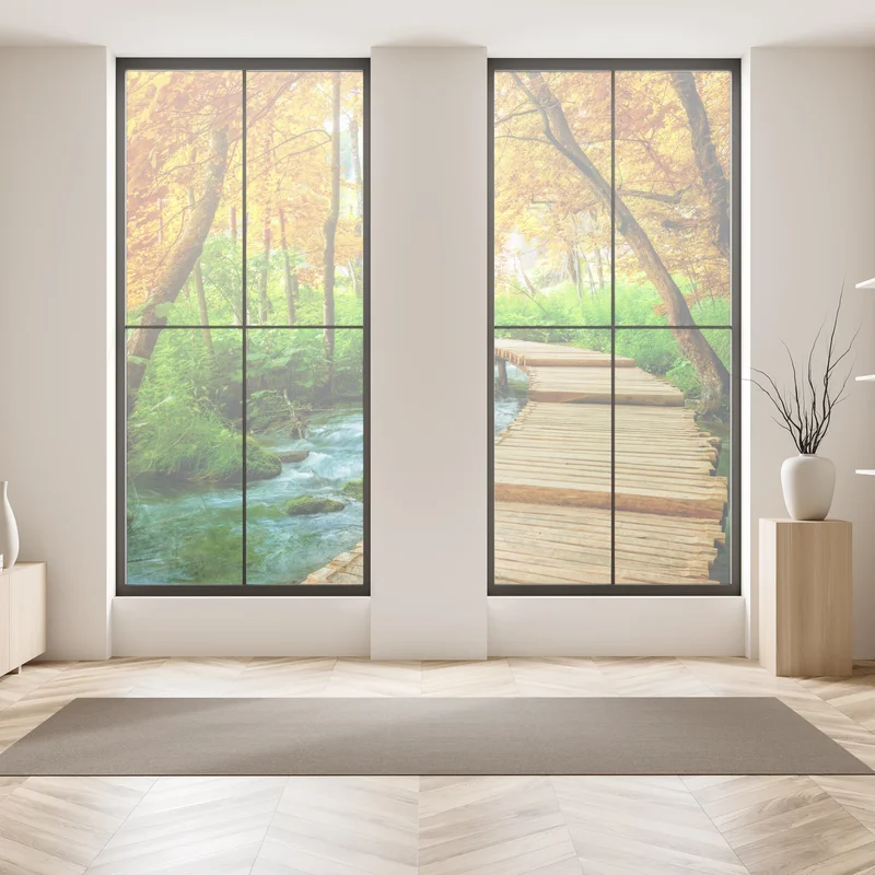 Naklejka na okno złoty pomost w lesie nad Plitwickimi Jeziorami Naklejka na okno złoty pomost w lesie nad Plitwickimi Jeziorami