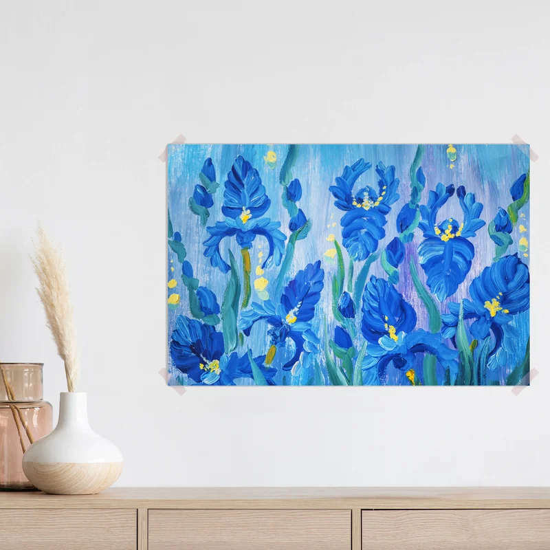 Poster lebendiger blauer iris-bund Poster lebendiger blauer iris-bund