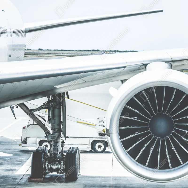 Repositionierbarer Aufkleber nahaufnahme triebwerk am terminal Repositionierbarer Aufkleber nahaufnahme triebwerk am terminal