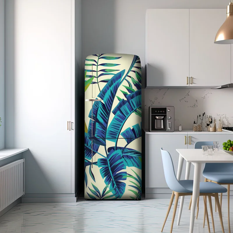 Kühlschrankaufkleber tropische türkisblätter