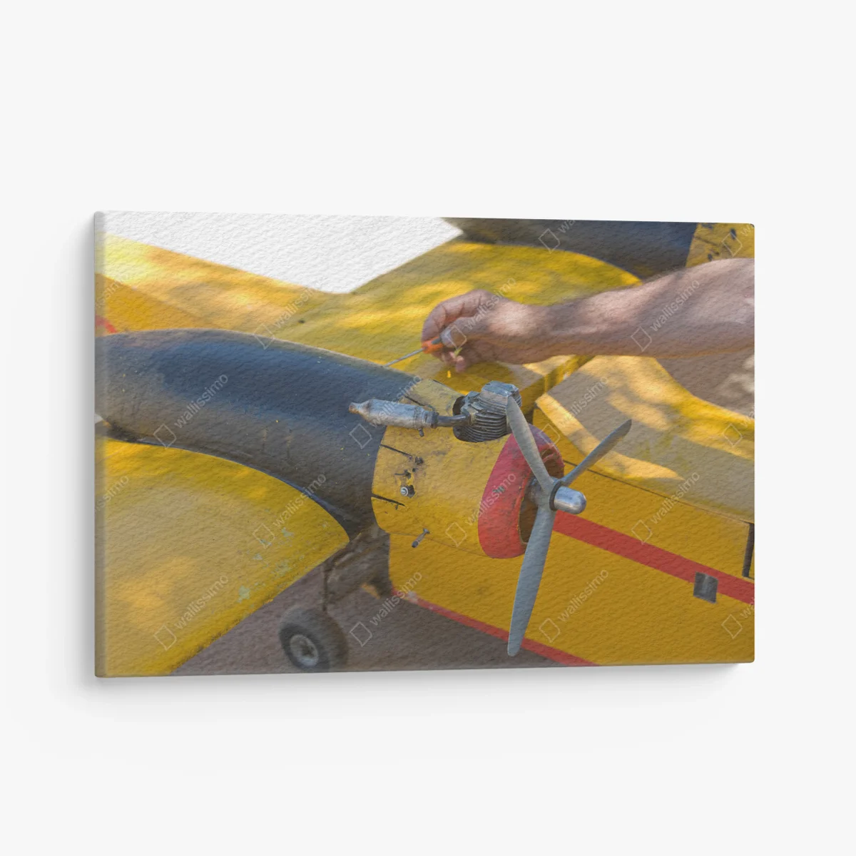 Leinwandbild ein Mann repariert sein RC-Wasserflugzeug • Leinwandbilder bei Wallnifity® Leinwandbild ein Mann repariert sein RC-Wasserflugzeug • Leinwandbilder bei Wallnifity®