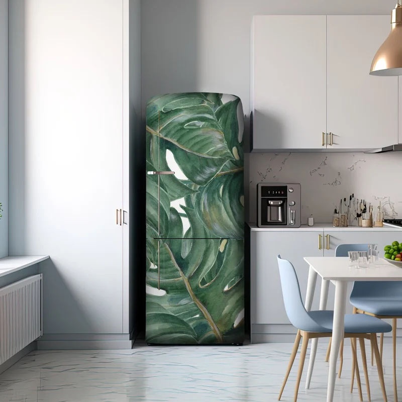 Kühlschrankaufkleber monstera blätter in aquarell Kühlschrankaufkleber monstera blätter in aquarell