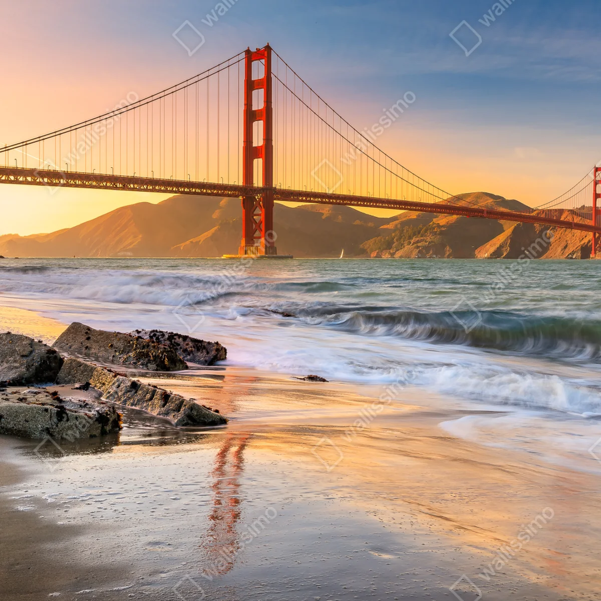 Leinwandbild sonnenuntergang an der Golden Gate Bridge Leinwandbild sonnenuntergang an der Golden Gate Bridge