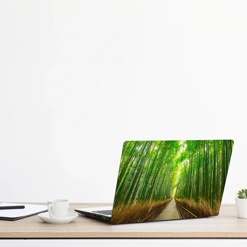 Laptop-Aufkleber ruhiger bambusweg in Kyoto