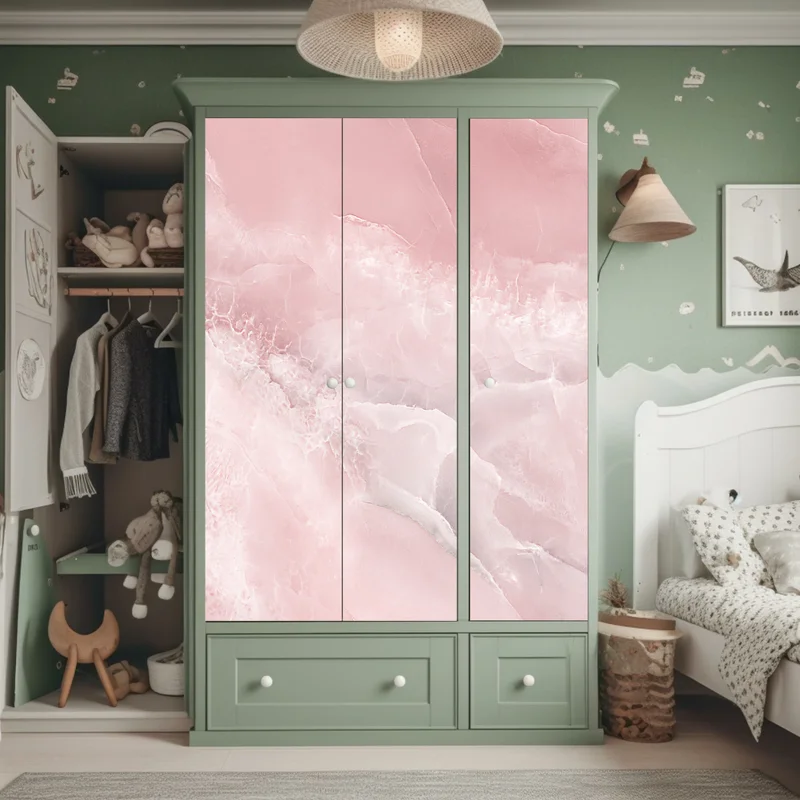 Schrankaufkleber zarte rosa marmortextur