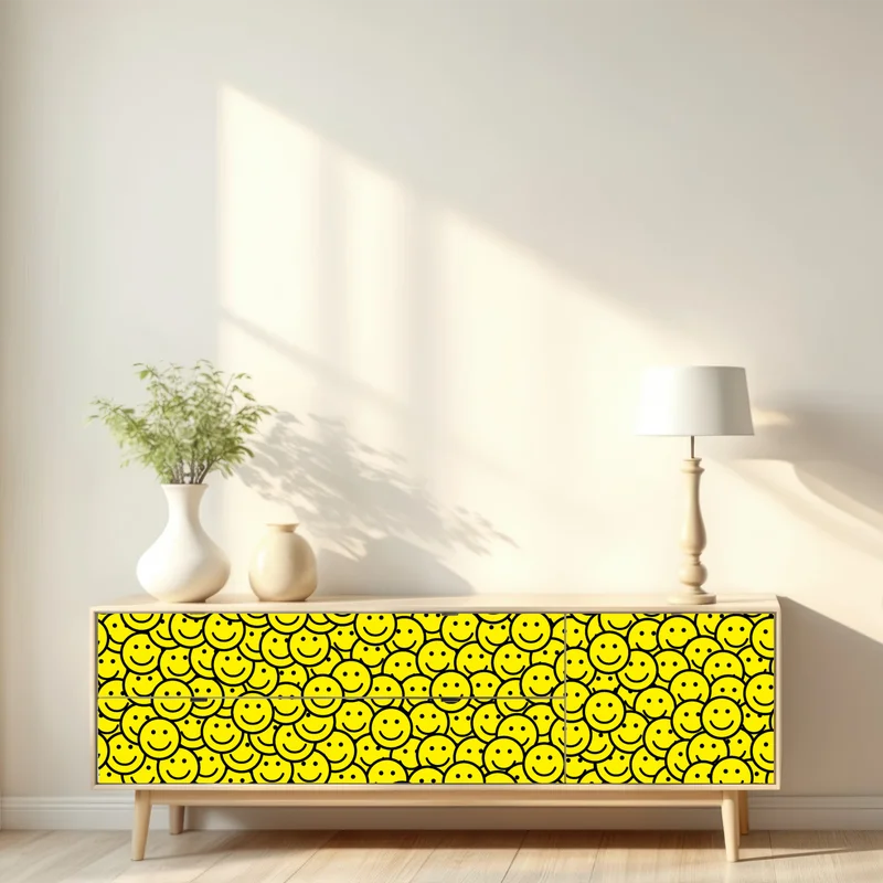Repositionierbarer Aufkleber fröhliches smiley muster Repositionierbarer Aufkleber fröhliches smiley muster