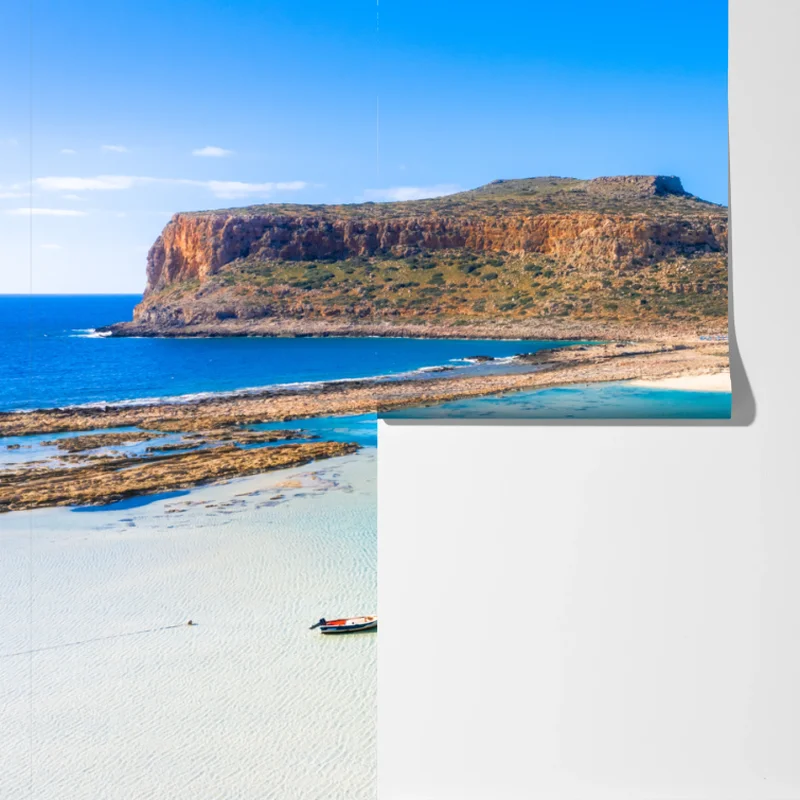 Fototapeta turkusowa laguna z skalistą wyspą Fototapeta turkusowa laguna z skalistą wyspą