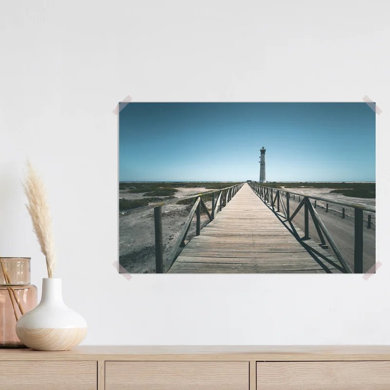 Poster leuchtturm am ende des stegs Poster leuchtturm am ende des stegs