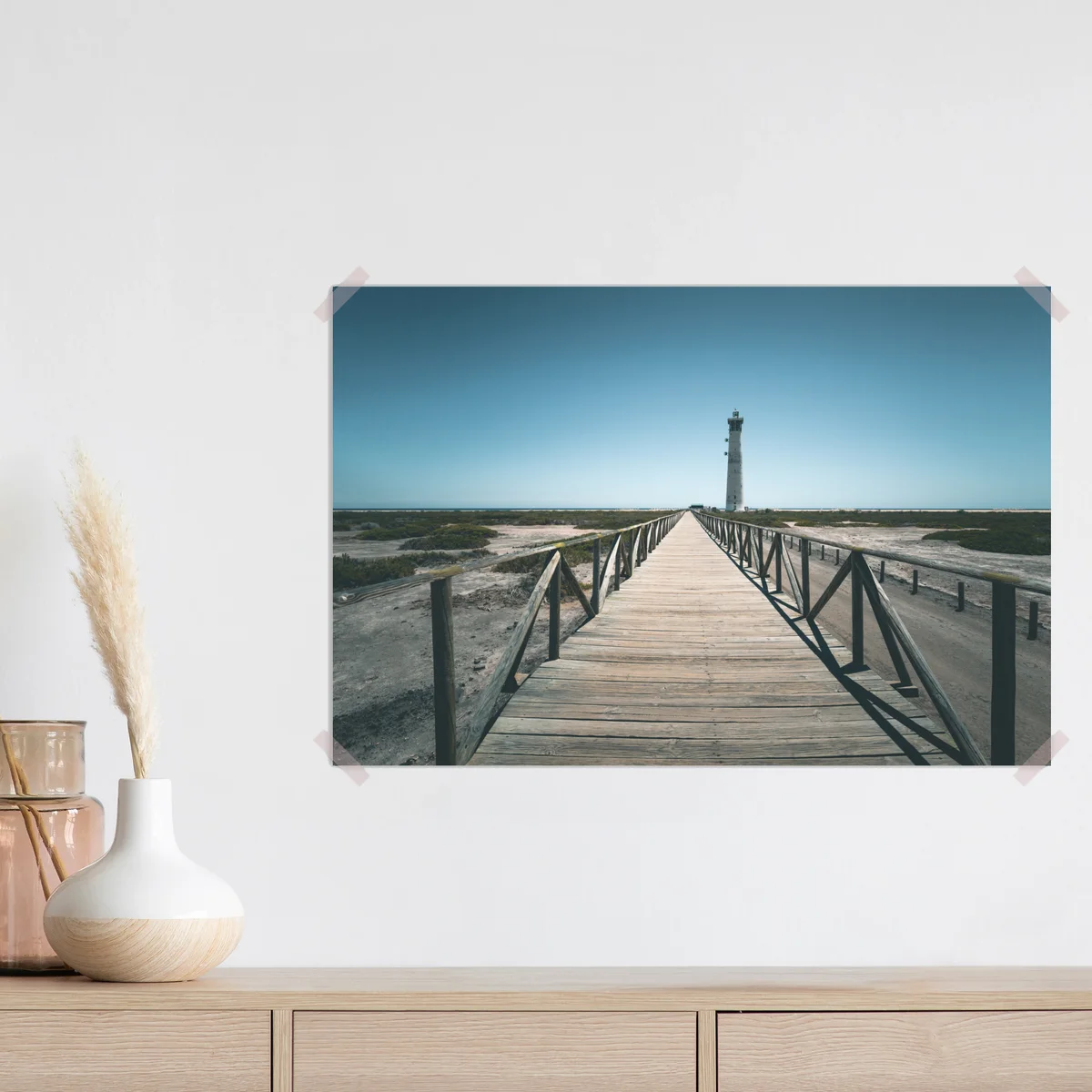 Poster leuchtturm am ende des stegs Poster leuchtturm am ende des stegs