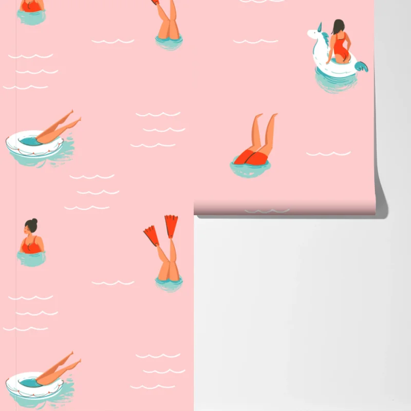 Fototapeta zabawny pastelowy wzór basenowy Fototapeta zabawny pastelowy wzór basenowy