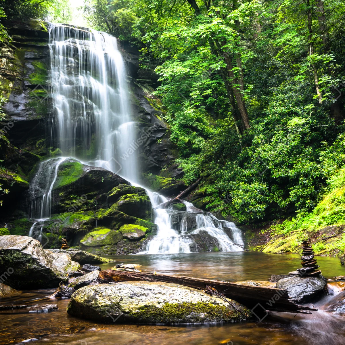 Fototapete ruhiger wasserfall im wald Fototapete ruhiger wasserfall im wald