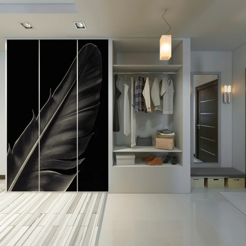 Schrankaufkleber zarte feder in makroaufnahme