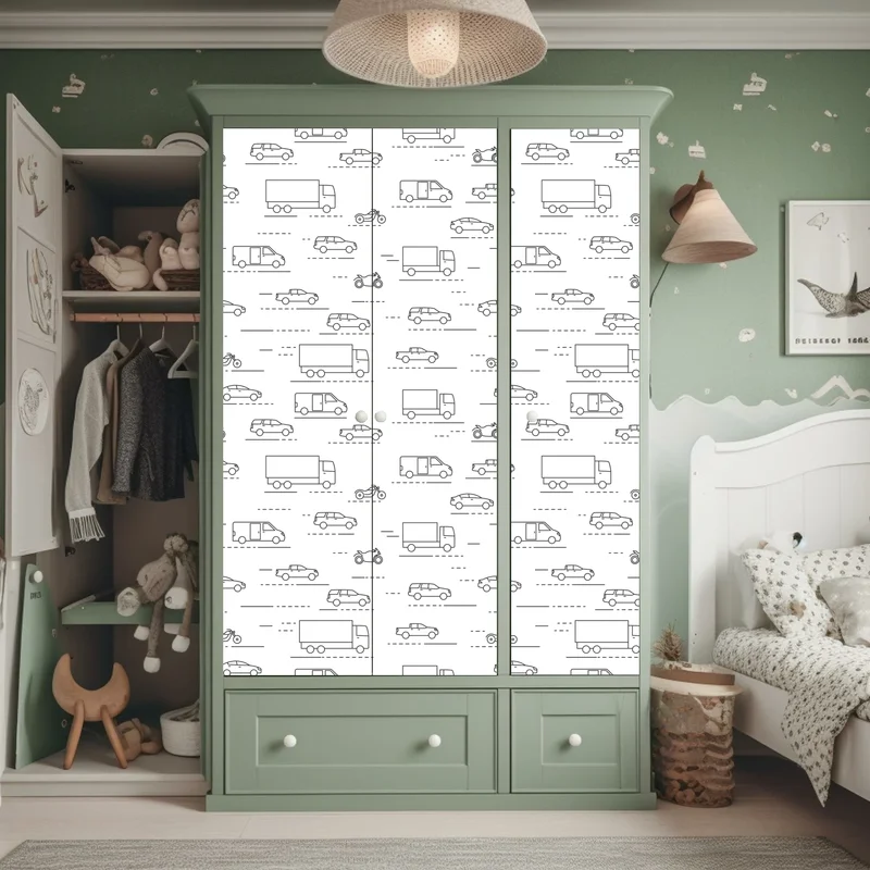 Schrankaufkleber monochromes fahrzeugmuster