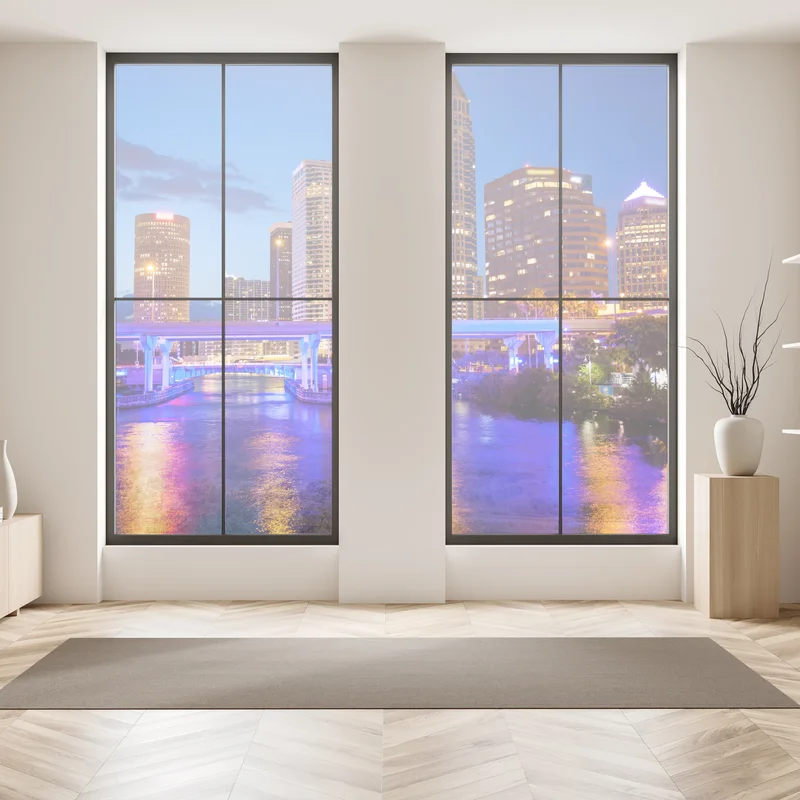 Fensteraufkleber Tampa skyline bei nacht