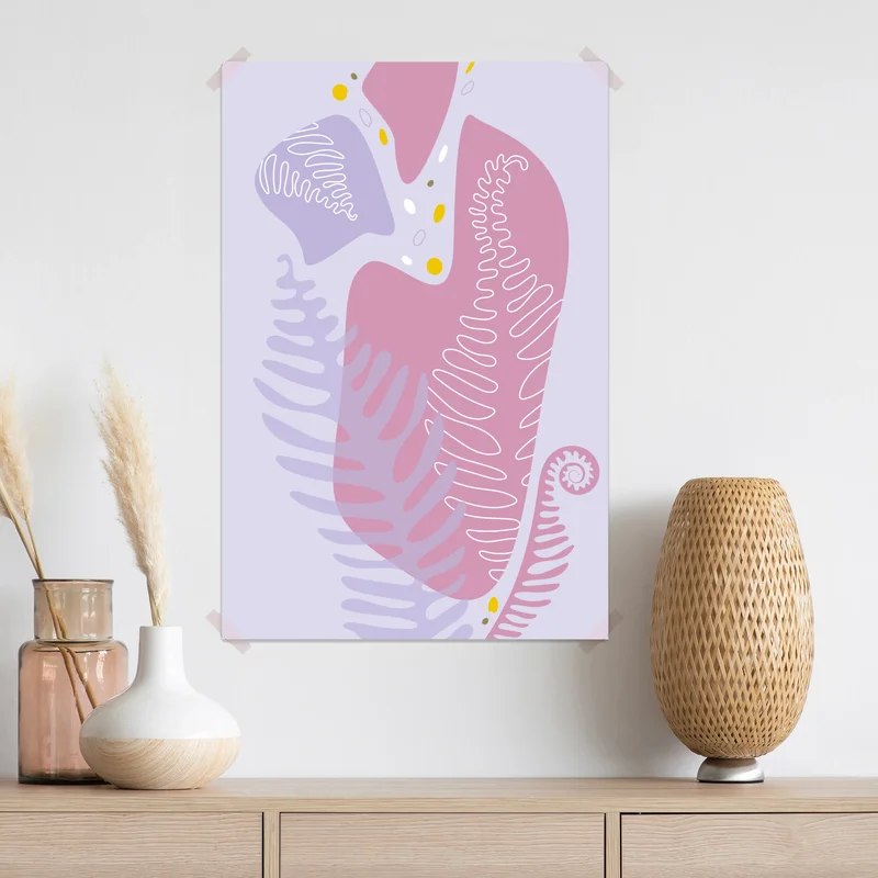 Poster zarte pastell-botanische abstraktion Poster zarte pastell-botanische abstraktion