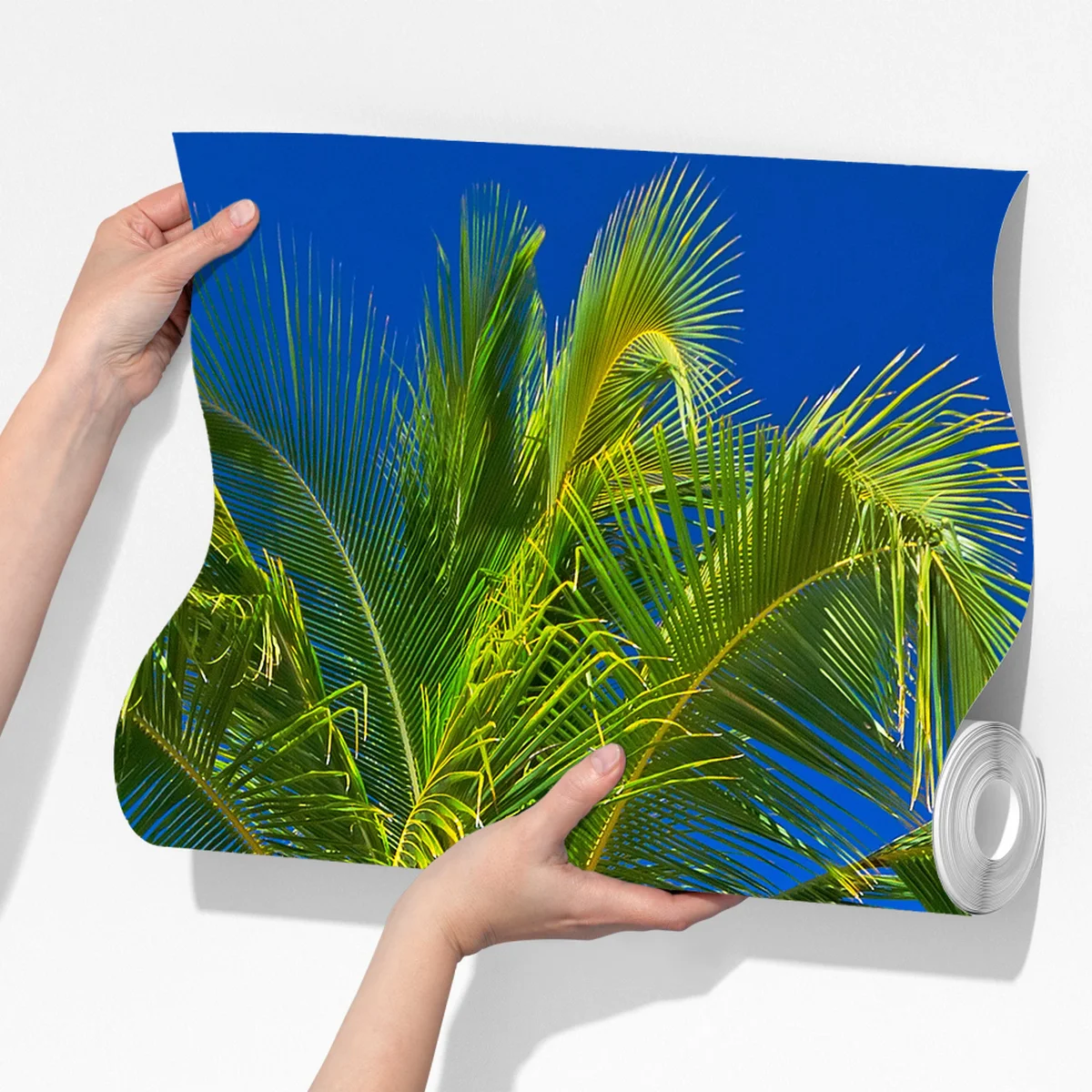 Fototapeta Morze Andamańskie tropikalna plaża z pochyloną palmą Fototapeta Morze Andamańskie tropikalna plaża z pochyloną palmą