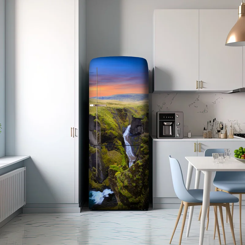 Kühlschrankaufkleber Fjadrargljufur schlucht bei sonnenuntergang Kühlschrankaufkleber Fjadrargljufur schlucht bei sonnenuntergang