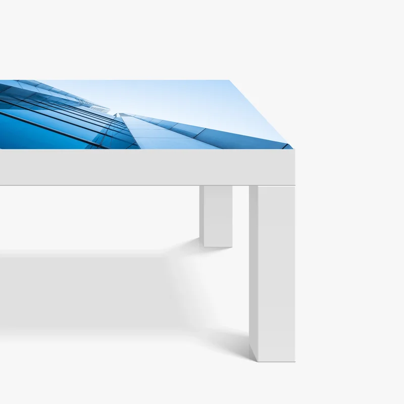 Tischaufkleber und Schreibtischaufkleber moderne blaue glasfassade