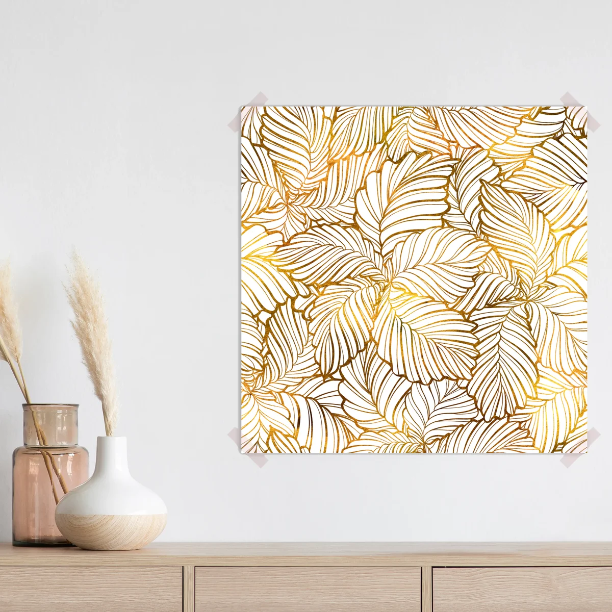 Poster goldenes blatt line art muster Poster goldenes blatt line art muster