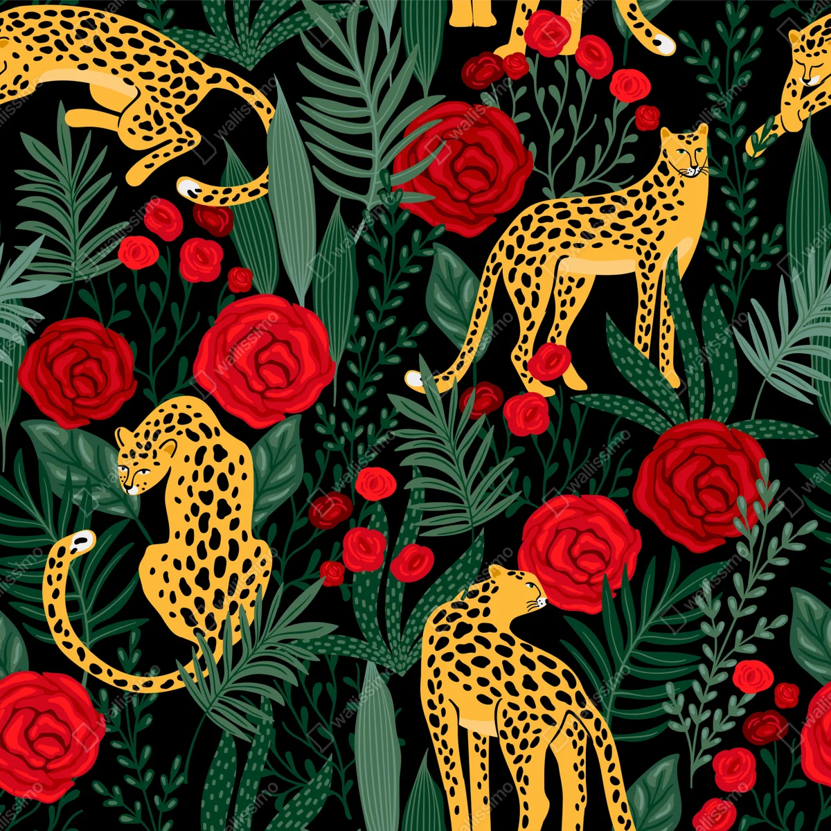 Tischaufkleber und Schreibtischaufkleber exotisches muster mit leoparden und rosen Tischaufkleber und Schreibtischaufkleber exotisches muster mit leoparden und rosen