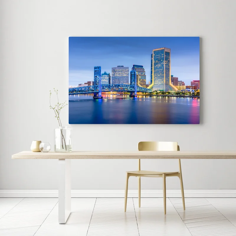 Leinwandbild Jacksonville skyline bei dämmerung Leinwandbild Jacksonville skyline bei dämmerung