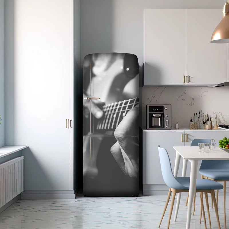 Kühlschrankaufkleber monochrome gitarre nahaufnahme