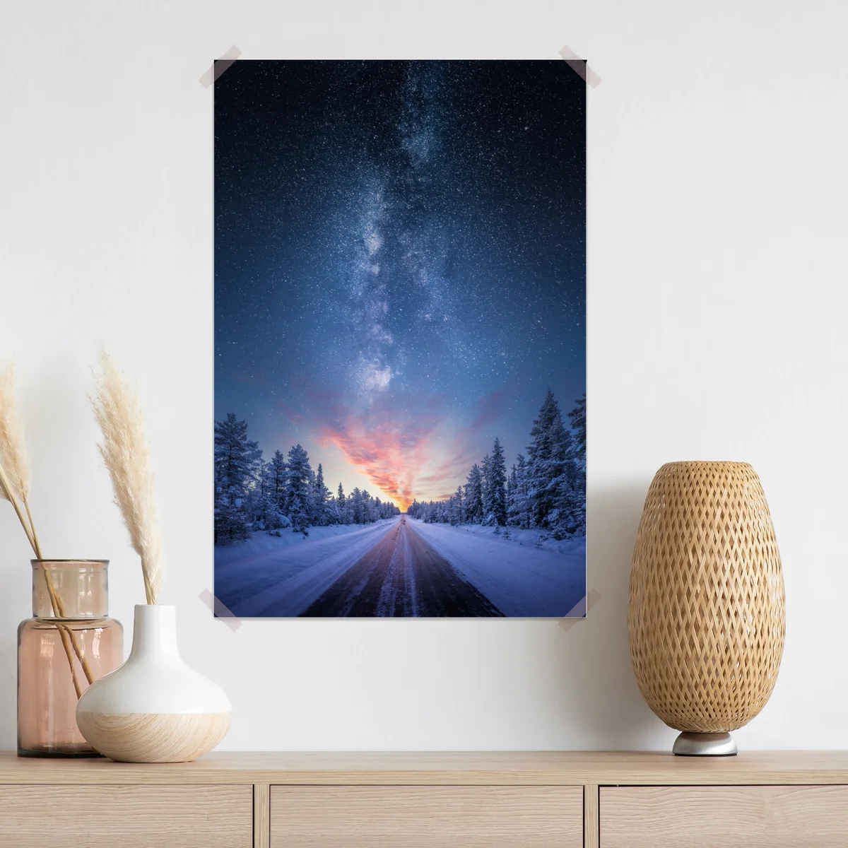 Poster straße zur milchstraße bei sonnenaufgang Poster straße zur milchstraße bei sonnenaufgang