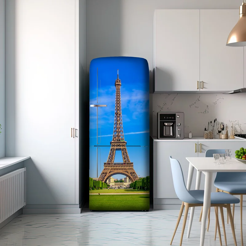 Kühlschrankaufkleber Eiffelturm am Champ de Mars, lebendige pariser skyline