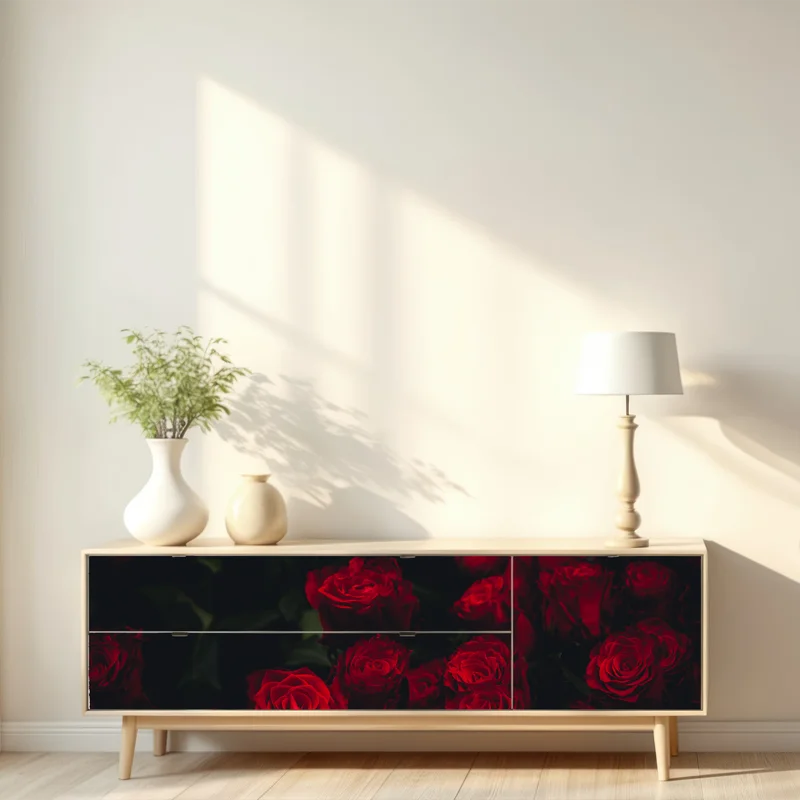 Repositionierbarer Aufkleber dunkler rosenstrauß Repositionierbarer Aufkleber dunkler rosenstrauß