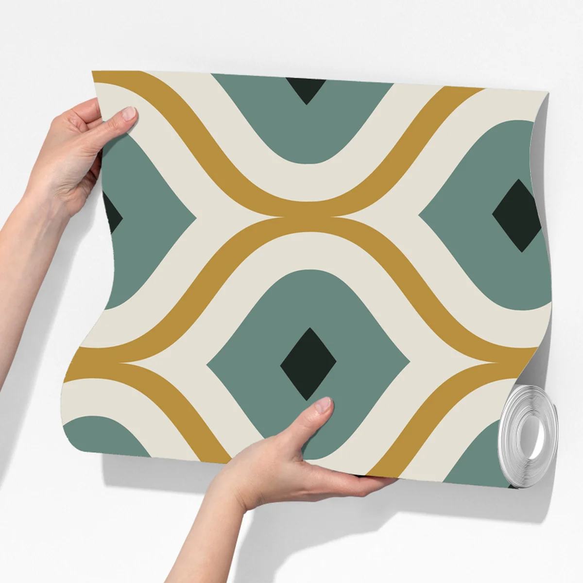 Fototapeta niebiesko-złoty geometryczny ornament Fototapeta niebiesko-złoty geometryczny ornament