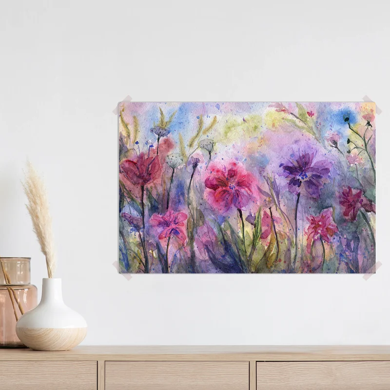 Poster träumerische aquarell-wildblumen • Poster bei Wallnifity® Poster träumerische aquarell-wildblumen • Poster bei Wallnifity®