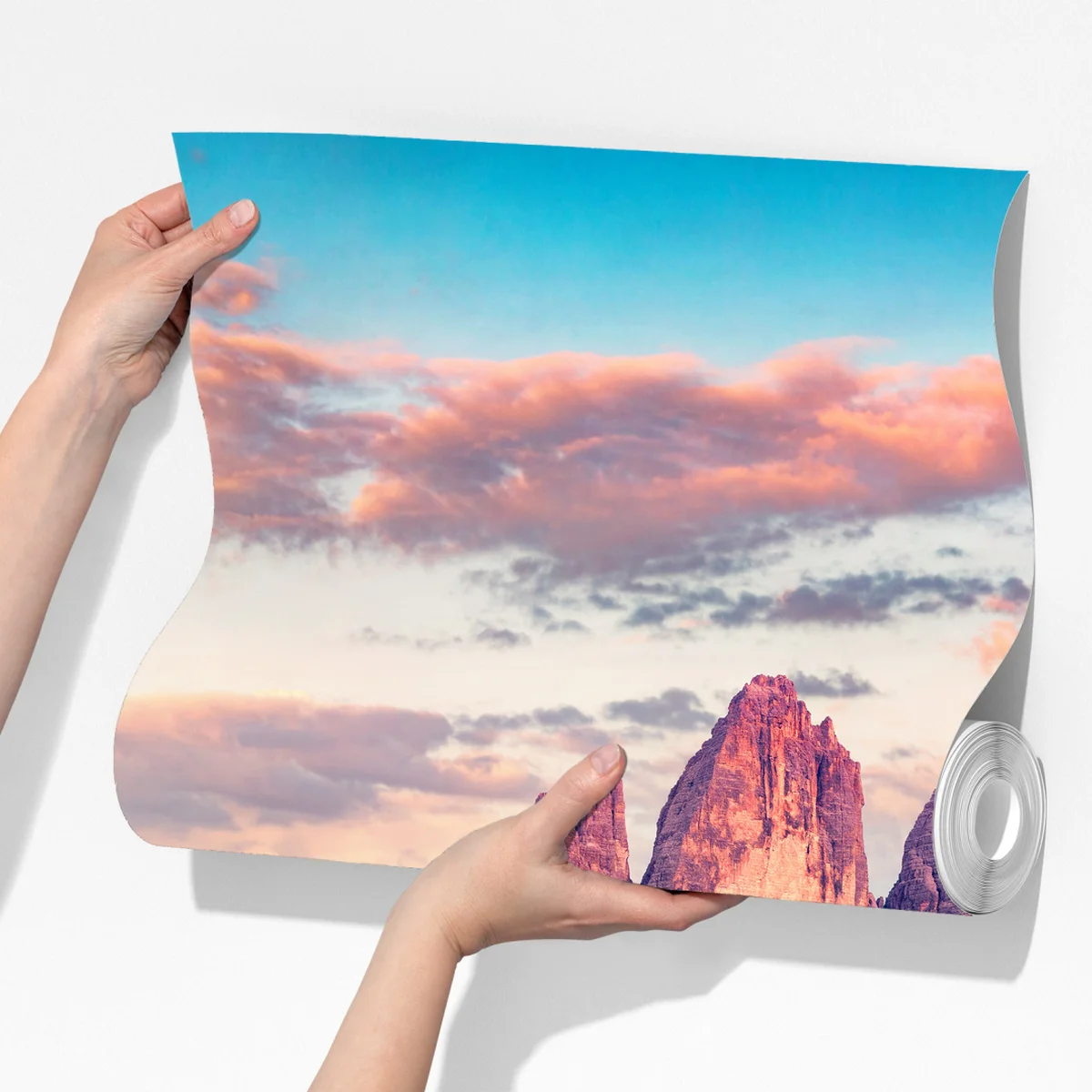 Fototapete sonnenuntergang bei Tre Cime di Lavaredo Fototapete sonnenuntergang bei Tre Cime di Lavaredo