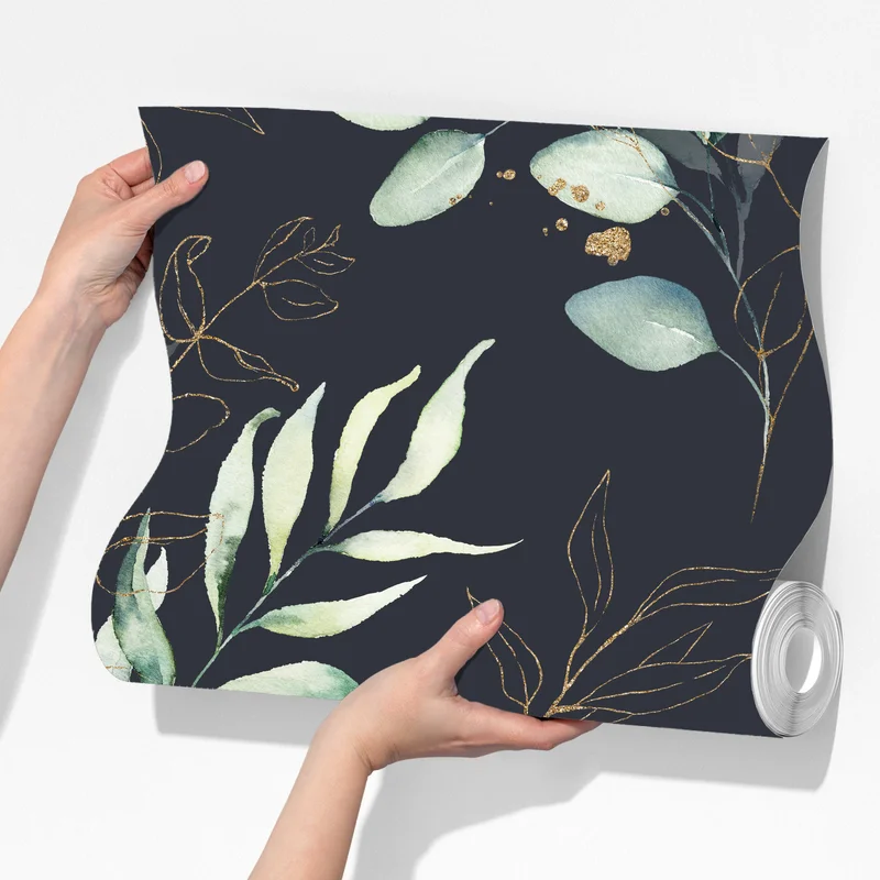 Fototapete aquarell eukalyptusblätter auf dunklem hintergrund Fototapete aquarell eukalyptusblätter auf dunklem hintergrund