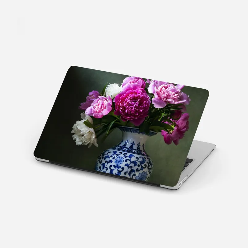 Laptop-Aufkleber rosa pfingstrosen in einer chinesischen vase