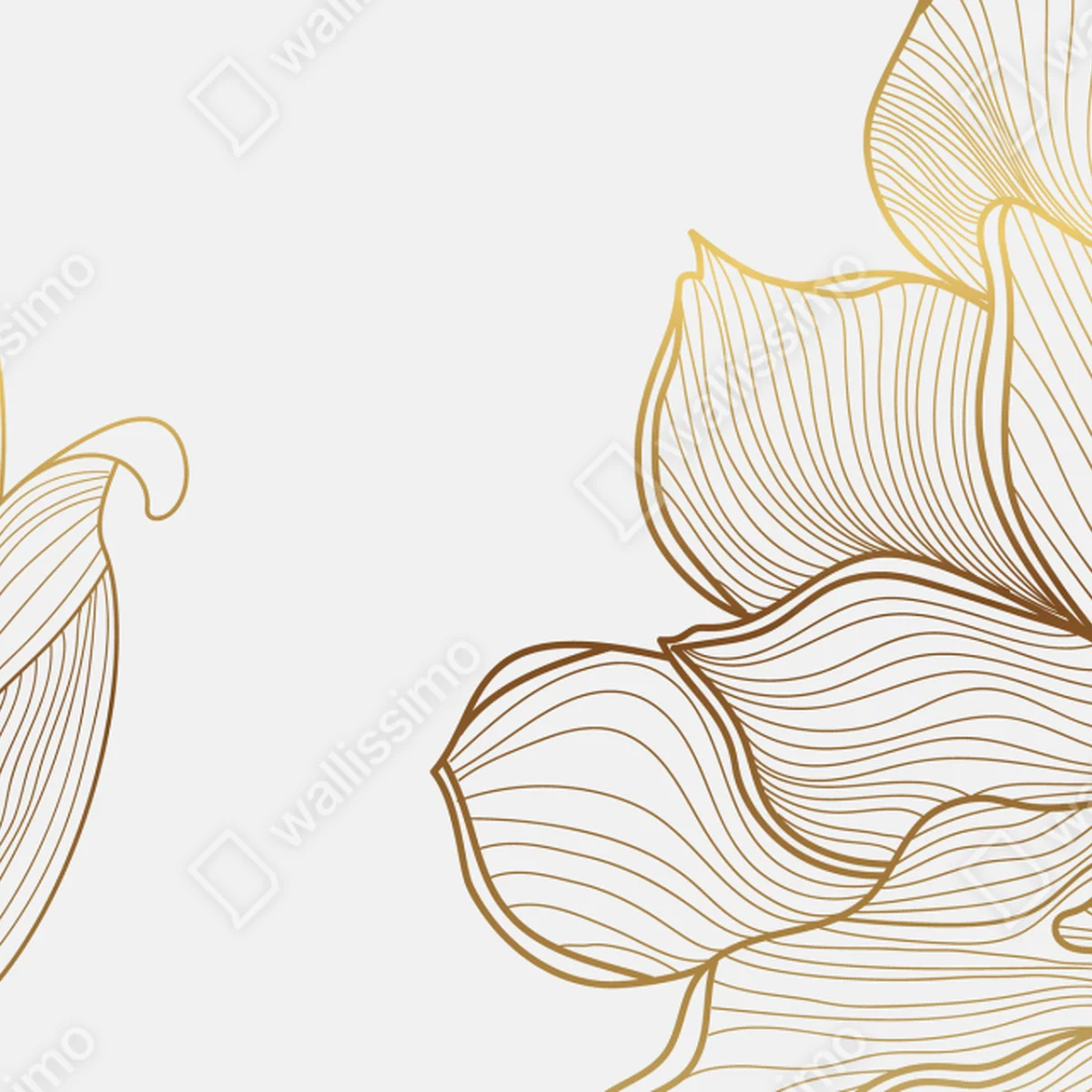 Poster elegantes goldenes blumenmotiv • Poster bei Wallnifity® Poster elegantes goldenes blumenmotiv • Poster bei Wallnifity®