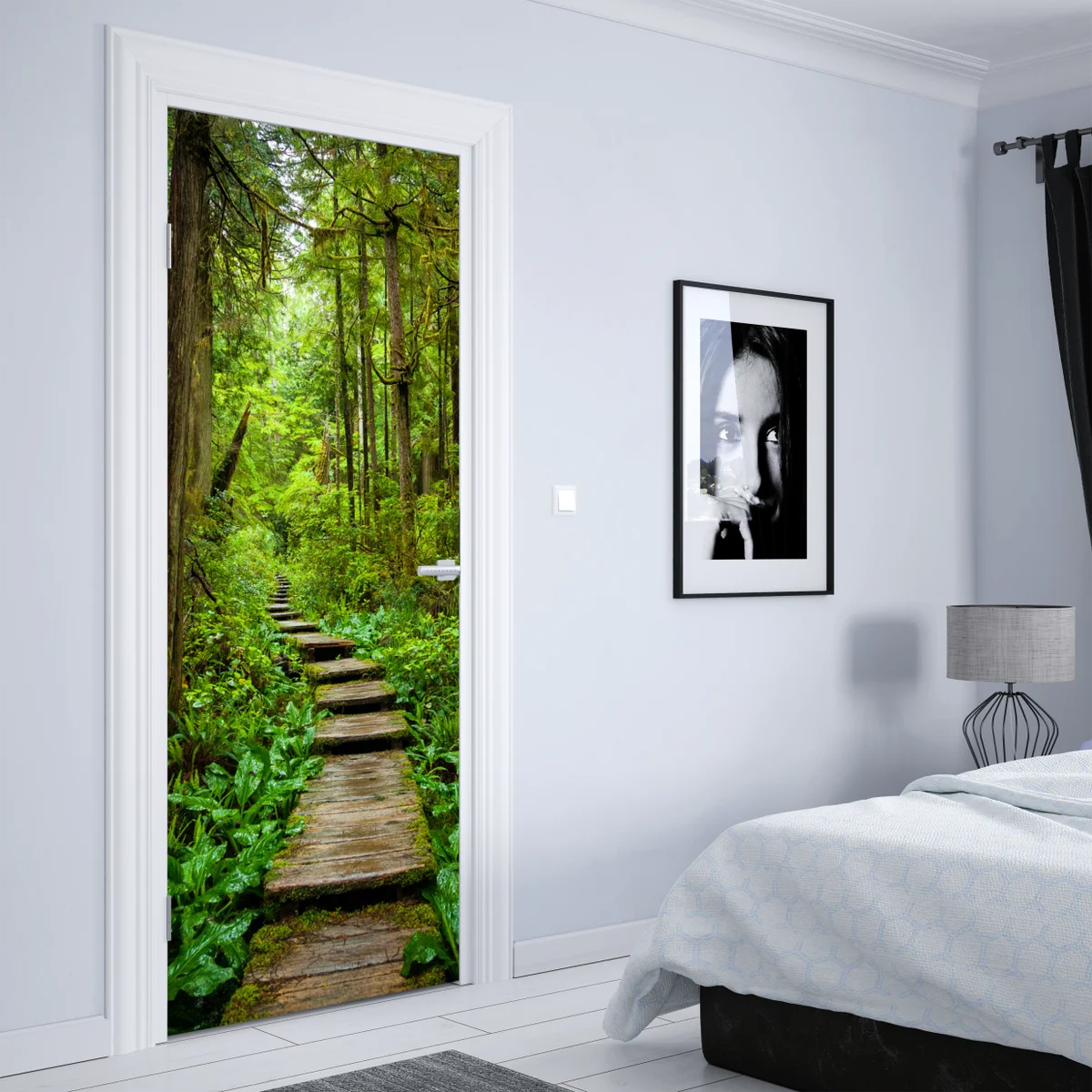 Türaufkleber ruhiger waldsteg Türaufkleber ruhiger waldsteg