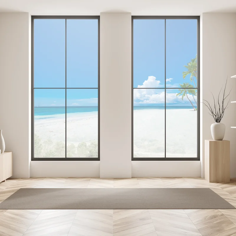 Fensteraufkleber tropischer strand mit palmen