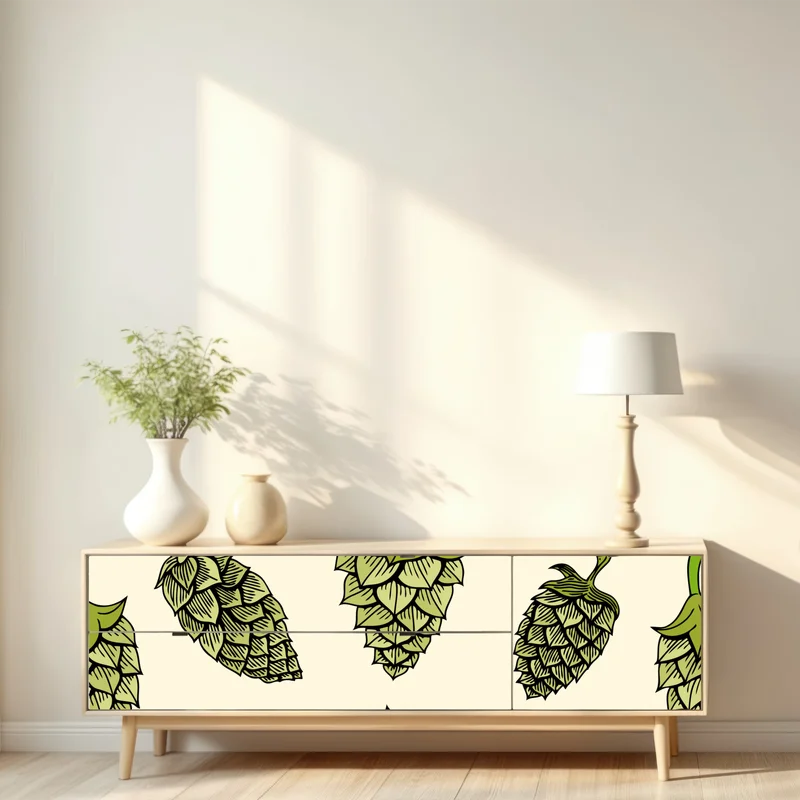 Repositionierbarer Aufkleber handgezeichnetes hopfenmuster