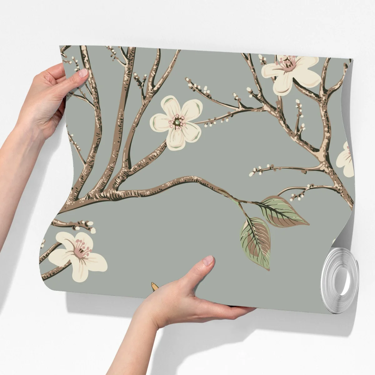 Fototapete vintage-muster mit kolibris und blüten Fototapete vintage-muster mit kolibris und blüten