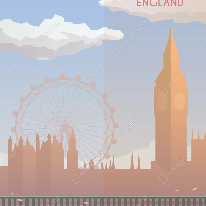 Poster London skyline in pastellfarben Poster London skyline in pastellfarben