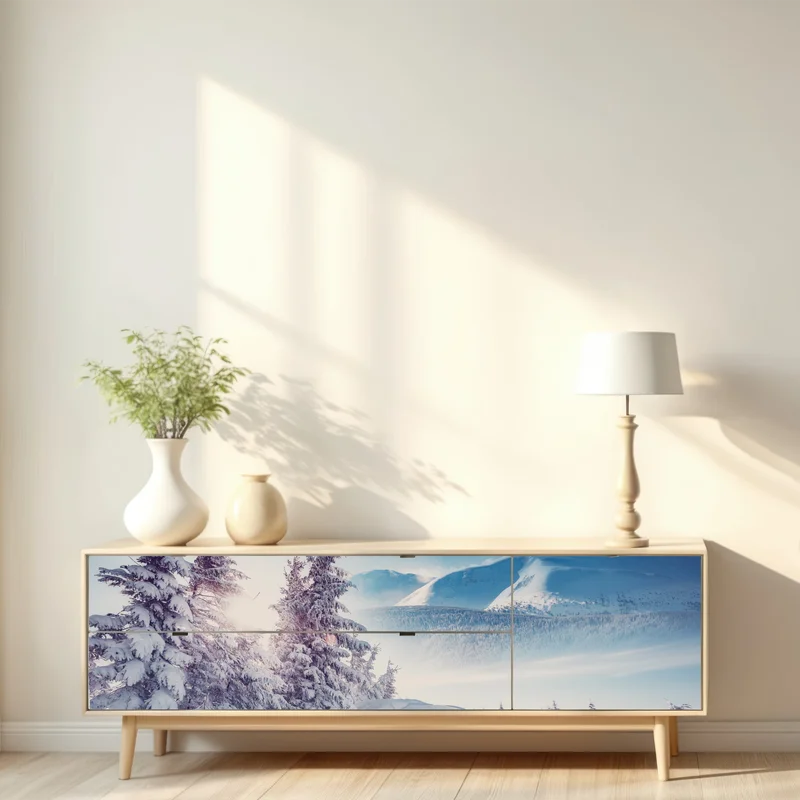 Repositionierbarer Aufkleber majestätische winterlandschaft der Karpaten