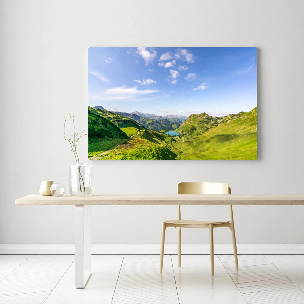 Leinwandbild ruhiger alpensee in den bergen Leinwandbild ruhiger alpensee in den bergen