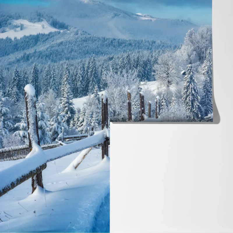 Fototapeta zimowa ścieżka do alpejskiej wioski Fototapeta zimowa ścieżka do alpejskiej wioski