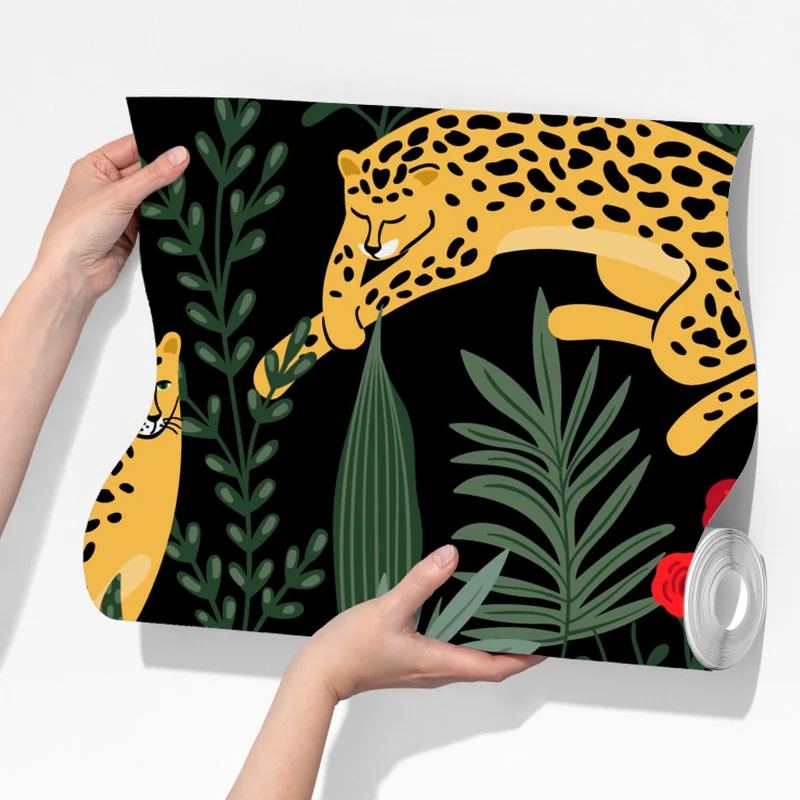 Fototapeta złote gepardy i czerwone róże Fototapeta złote gepardy i czerwone róże