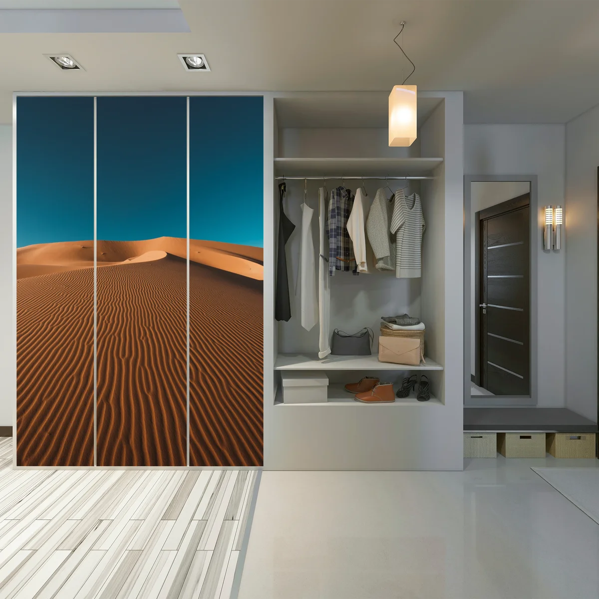 Schrankaufkleber goldene sanddünen unter tiefblauem himmel Schrankaufkleber goldene sanddünen unter tiefblauem himmel