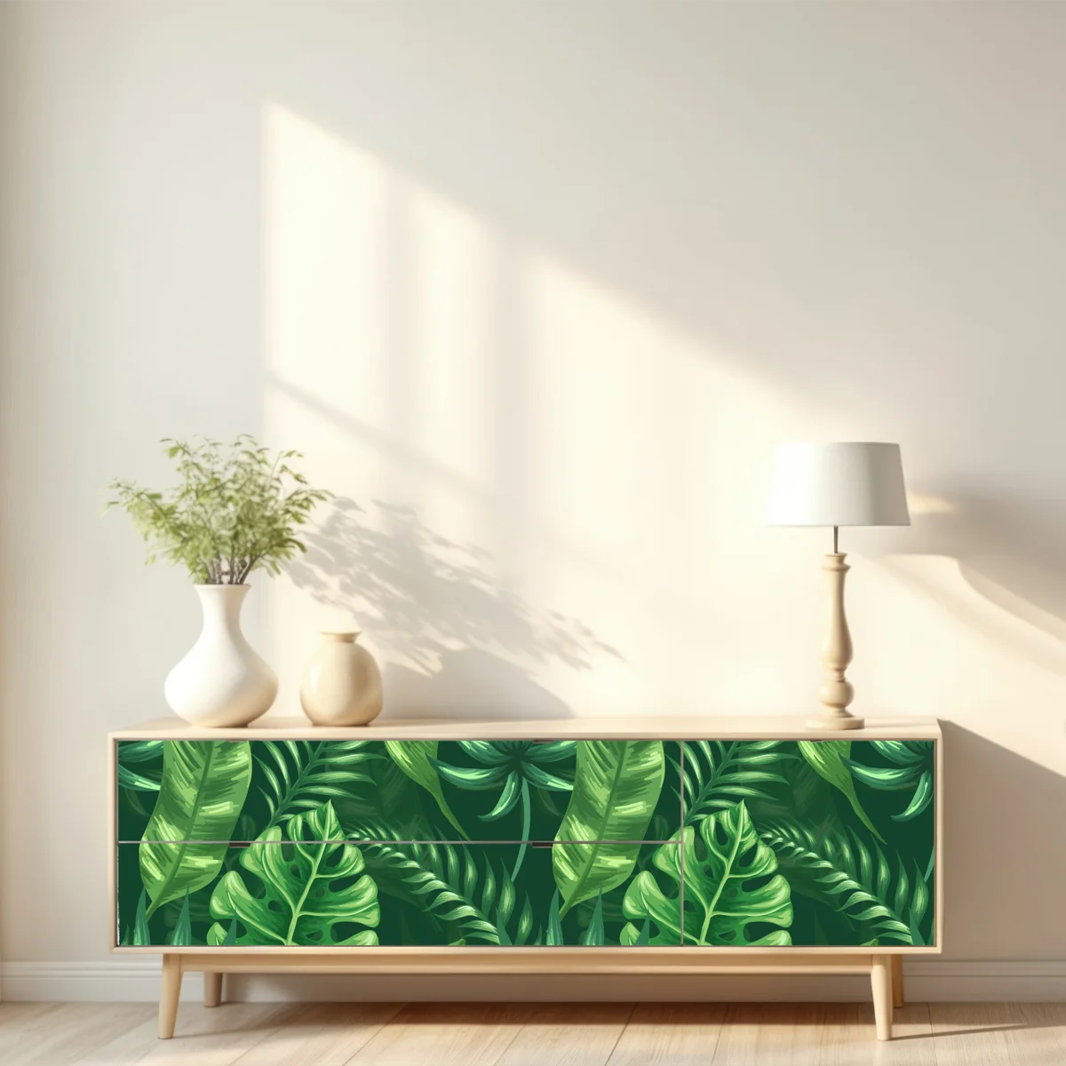 Repositionierbarer Aufkleber tropisches monstera blattmuster Repositionierbarer Aufkleber tropisches monstera blattmuster