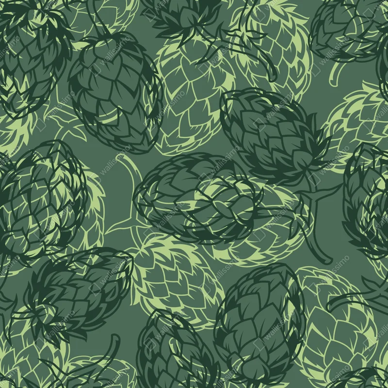 Fototapete grünes hopfenmuster Fototapete grünes hopfenmuster