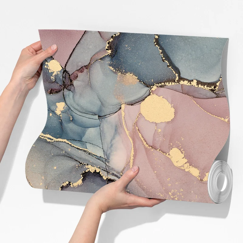 Fototapete zarte pastell-flüssigmarmor mit goldadern Fototapete zarte pastell-flüssigmarmor mit goldadern