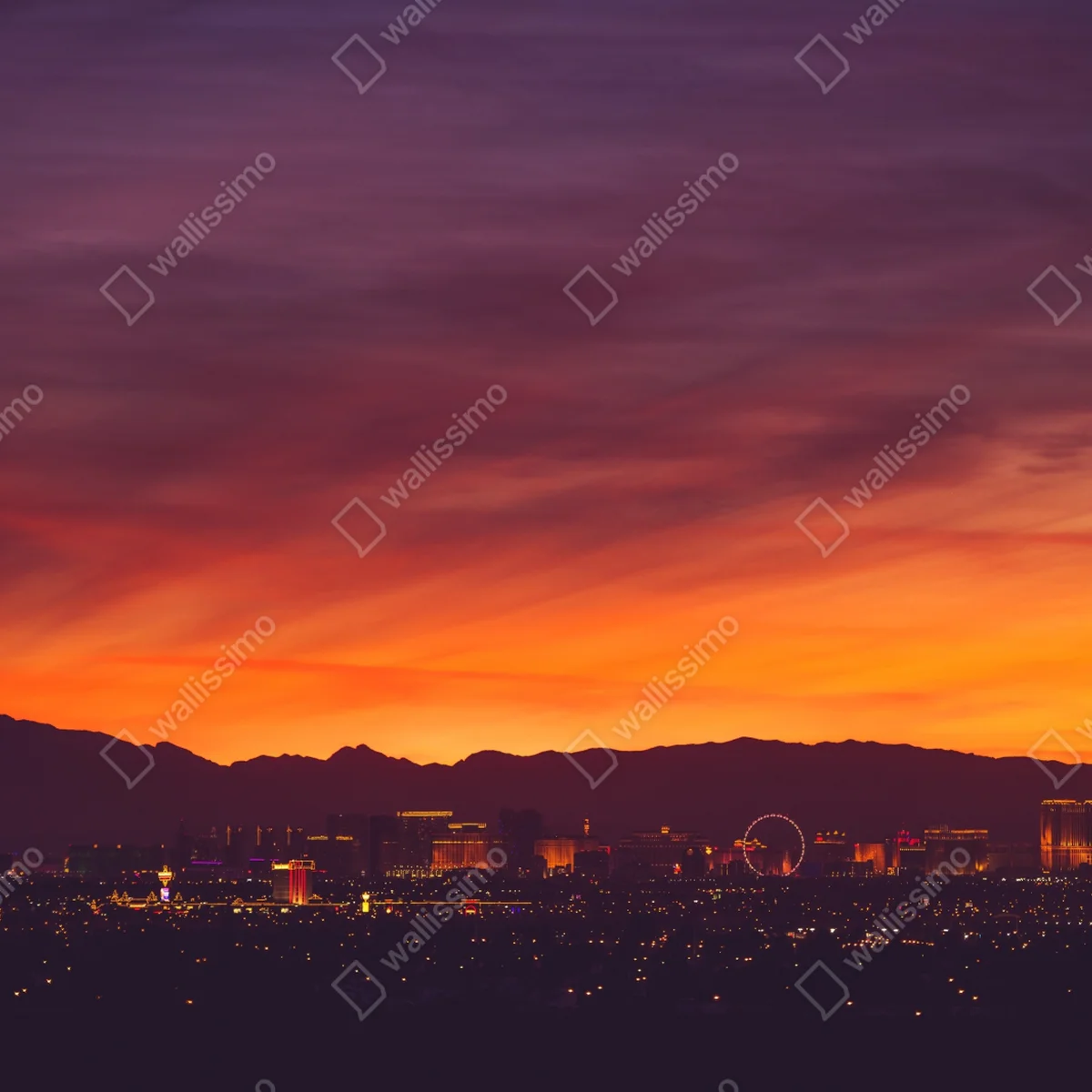 Fensteraufkleber Las Vegas sonnenuntergang skyline panorama Fensteraufkleber Las Vegas sonnenuntergang skyline panorama